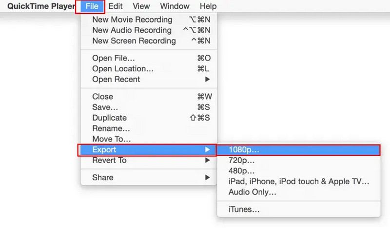 Esporta Quicktime MOV