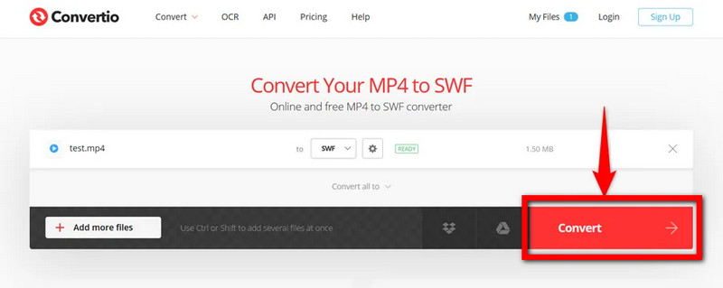 Convertio प्रारंभ करें कन्वर्ट