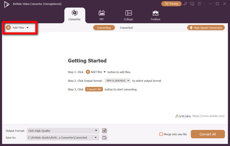 Aggiungi file avaide