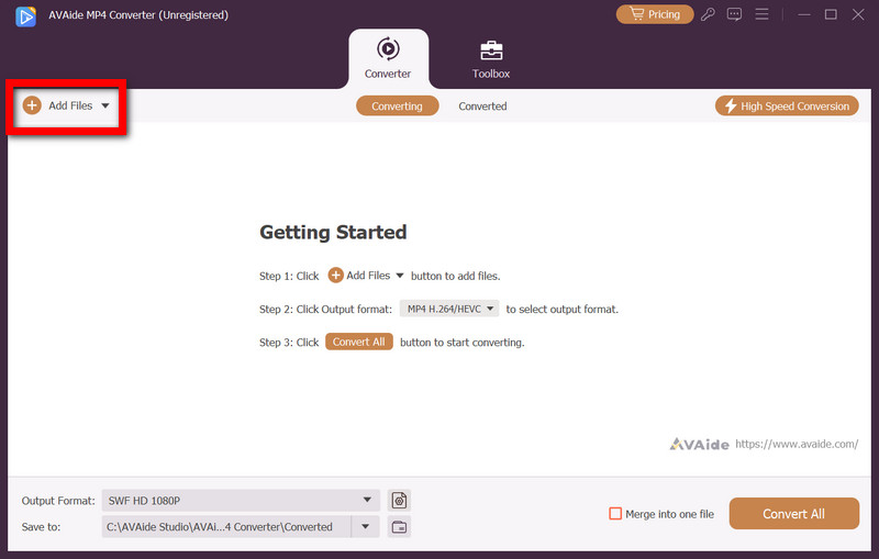 Aggiungi file Avaide