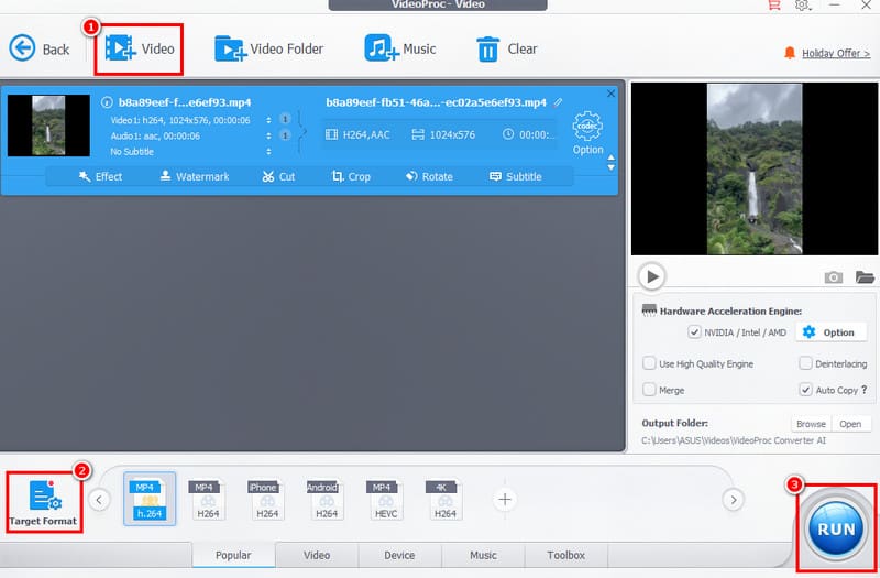 Convertire Vob in Mp4 Videoproc