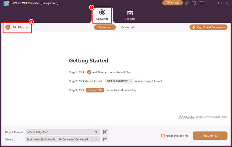 Convertitore Aggiungi file Aggiungi Vob Avaide