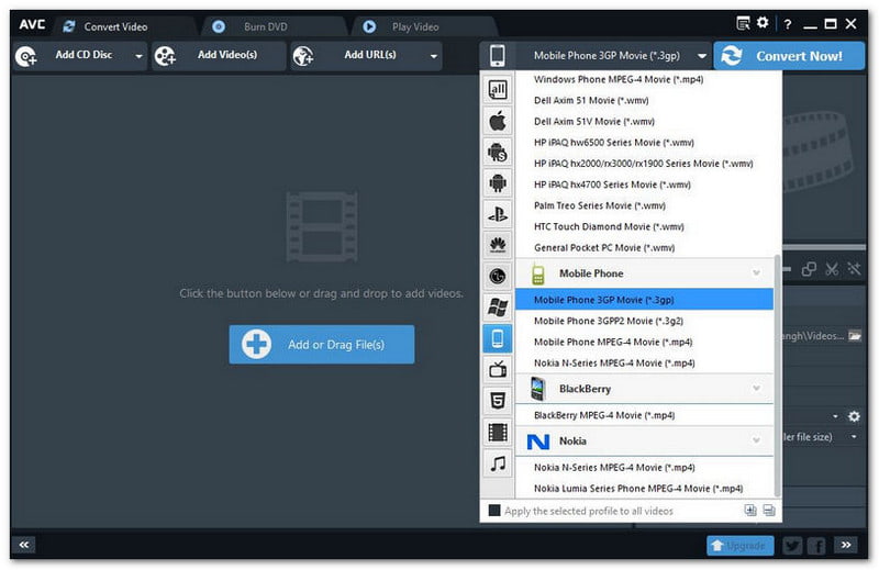 Any Video Converter Miglior convertitore gratuito da MKV a 3gp