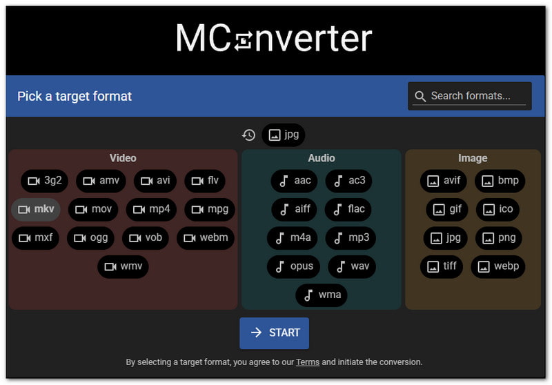 Mconverter converte 3gp in MKV