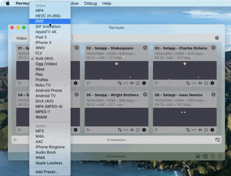 Convertitore video Permute