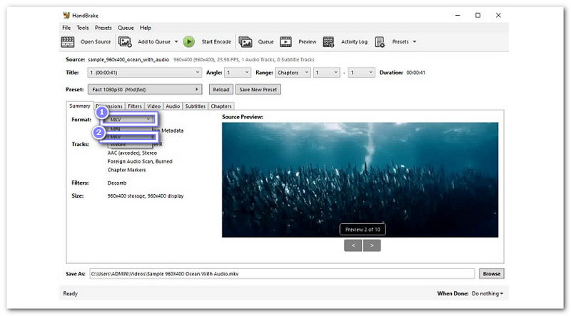 Handbrake Converti Vob in MKV
