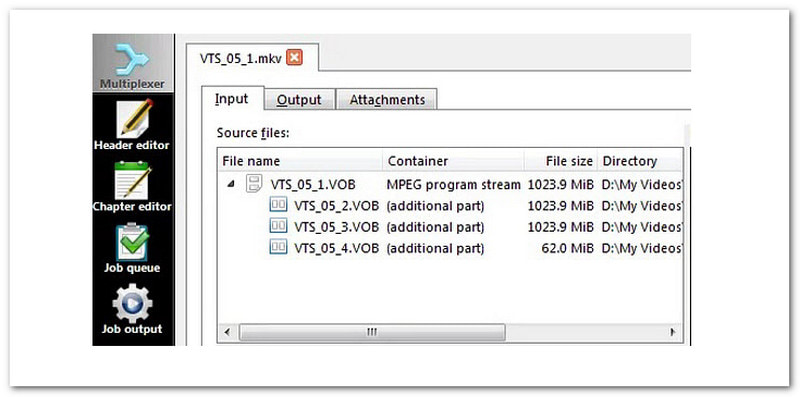 Mkvtoolnix converte Vob in MKV