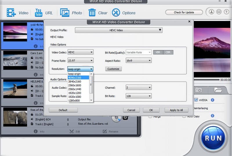 WinX Video Converter Convertitore da 5K a 8K