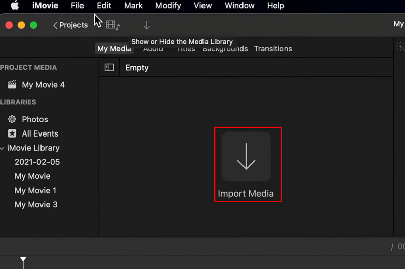 Importa Media Imovie