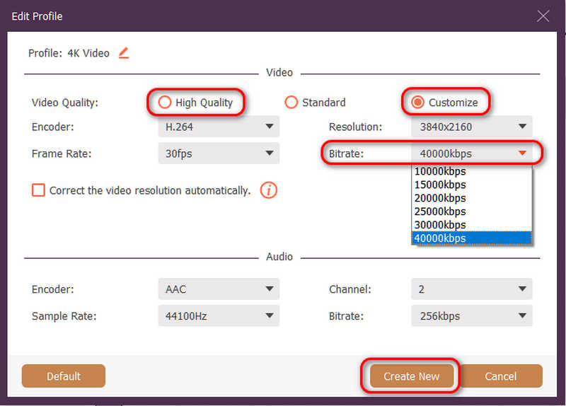 AVAide Video Converterでビデオビットレートを上げる