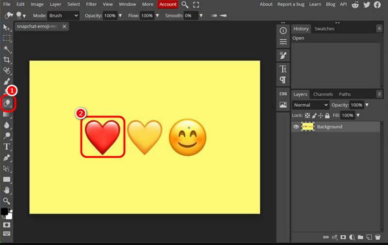スポットヒーリングハイライト絵文字Photoshop