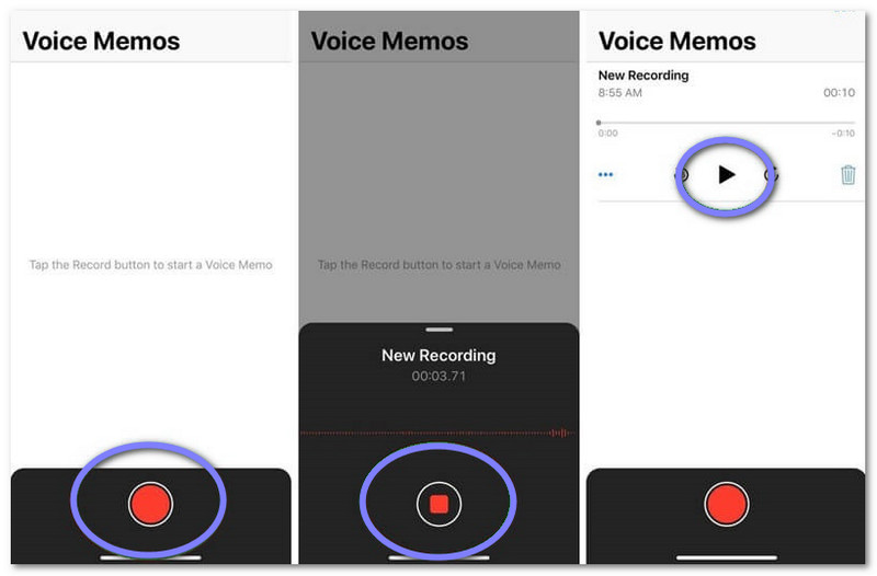 iPhoneの内蔵アプリを使って音声を録音する