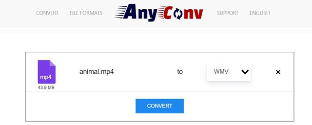 Convertir MP4 en WMV sur AnyConv