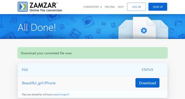 Zamzar Download