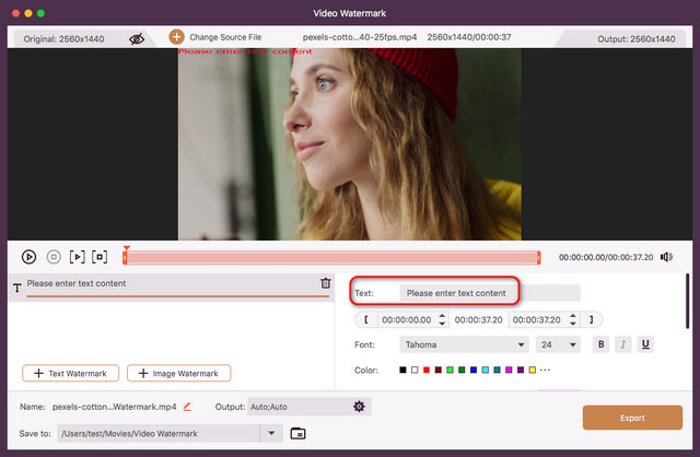 Textwasserzeichen hinzufügen