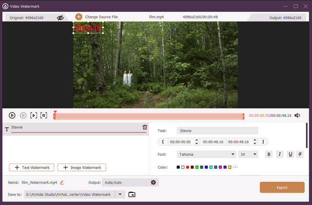 Textwasserzeichen hinzufügen