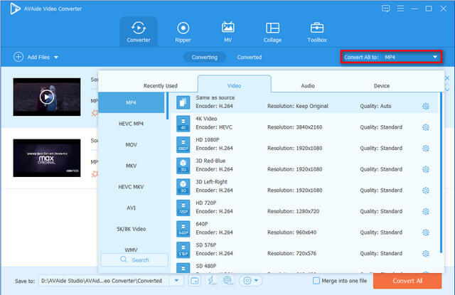 Select Output Format